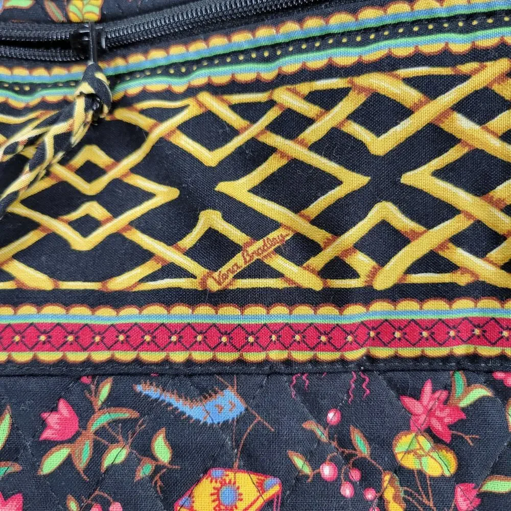Vera Bradley Ming Garment Bag Black Quilted Floral Asian Travel Luggage Carry On